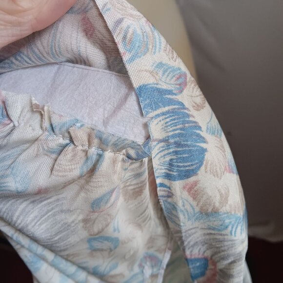 1OF1 27" 27W Vintage Peacock Feather Print Knee-Length Skirt Side Pockets 1970's - Picture 9 of 9